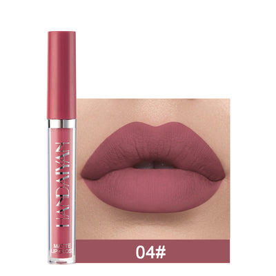 Lipstick with a close-up of lips wearing the color, brand 'HARDWON' visible.