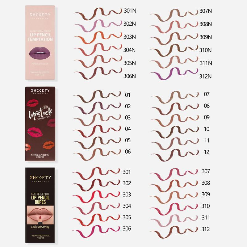 Long Lasting Lip Liner Set, 36Pcs/Set Waterproof Matte Lip Liner, Beauty & Personal Care Lip Makeup Tool for Women, Lighter Lipstick, Lip Liner Stain