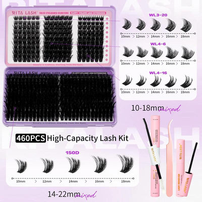 Cluster Eyelashes Kit, 1 Box Natural Look Eyelash Extensions, Self Grafting Curl Eyelashes, Eye Makeup Enhancement False Eyelashes for Women, Cosmetic, Lash Clusters Kit, DIY Eyelash Extensions