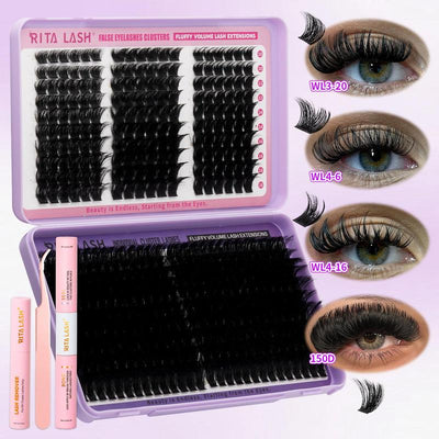 Cluster Eyelashes Kit, 1 Box Natural Look Eyelash Extensions, Self Grafting Curl Eyelashes, Eye Makeup Enhancement False Eyelashes for Women, Cosmetic, Lash Clusters Kit, DIY Eyelash Extensions