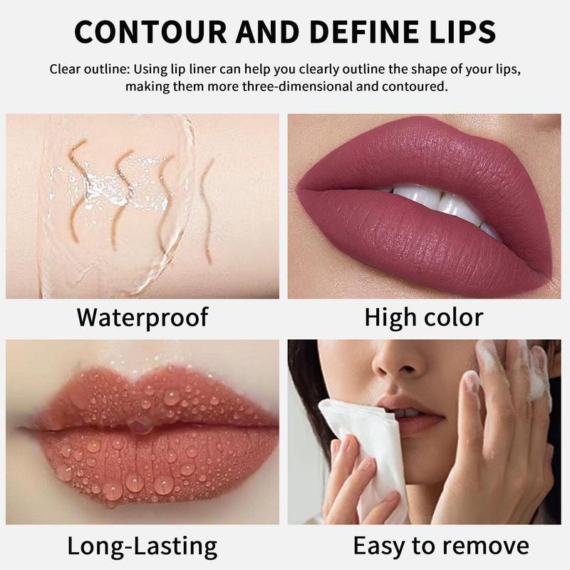 Long Lasting Lip Liner Set, 36Pcs/Set Waterproof Matte Lip Liner, Beauty & Personal Care Lip Makeup Tool for Women, Lighter Lipstick, Lip Liner Stain