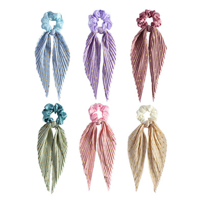 Cute Silk Ponytail Hair Loop Hair Band Hair Accessories Floral Headrope Retro Elastic Printed Hair Rope Women Girl